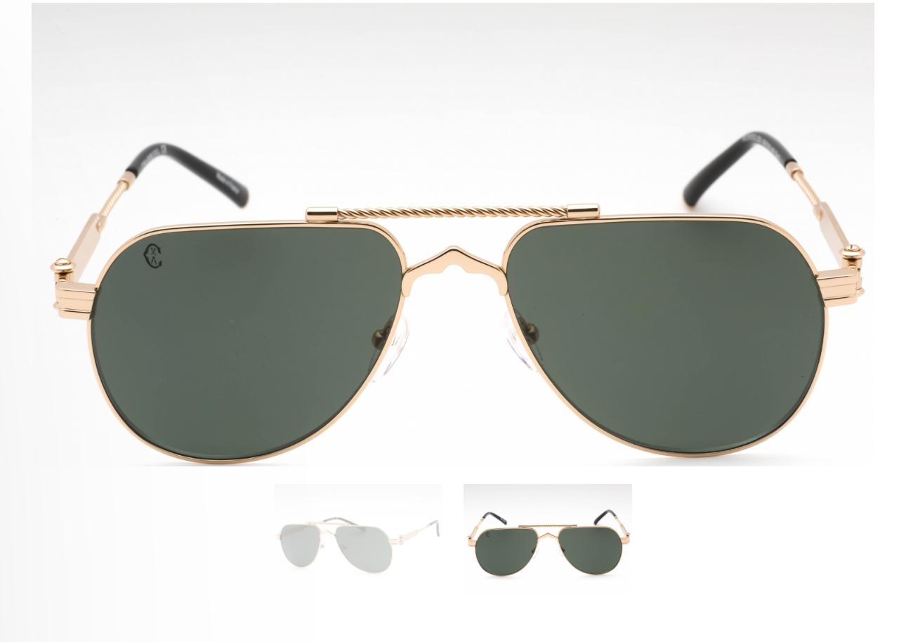 Philippe Charriol Men's Gold Frame Aviator Sunglasses